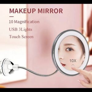 ZOE AYLA - 10 X Magnification Mirror LED Lamp with Flexible Neck | Suction!